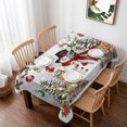 thumbnail image 1 of Grey Christmas Snowman Table Cloth Waterproof Tablecloths, Xmas Snowflake Elk Tree Balls Tablecloth Dining Table Cover for Kitchen Party Tabletop Outdoor, Rectangle Tablecloth 60x84 Inch, 1 of 9