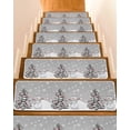 thumbnail image 1 of Grey Christmas Stair Treads for Wooden Steps Indoor Runner Rug Carpet,Retro Winter Snowman Xmas Tree Snowflakes 10 Pieces Peel and Stick Staircase Step Treads Covers Washable Throw Door Mats,30"x8", 1 of 7