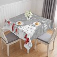thumbnail image 1 of Grey Christmas Table Cloth Waterproof Tablecloths, Snowflake Winter Xmas Tree Tablecloth Dining Table Cover for Kitchen Party Tabletop Outdoor, Square Tablecloth 54x54 Inch, 1 of 9