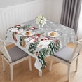 thumbnail image 1 of Grey Christmas Table Cloth Waterproof Tablecloths, Snowman Xmas Tree Snowflake Winter Tablecloth Dining Table Cover for Kitchen Party Tabletop Outdoor, Square Tablecloth 60x60 Inch, 1 of 9