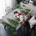 thumbnail image 1 of Grey Christmas Table Cloth Waterproof Tablecloths, Xmas Tree Snowflake Winter Gifts Tablecloth Dining Table Cover for Kitchen Party Tabletop Outdoor, Rectangle Tablecloth 60x120 Inch, 1 of 9