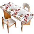 thumbnail image 1 of Grey Christmas Table Cloths for 8 Foot Rectangle Tables, Red Snowman Xmas Tree Snowflake Winter Patio Waterproof Elastic Fitted Tablecloths, Washable Rectangular Table Cover for Camping, 1 of 8