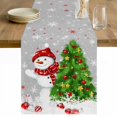 thumbnail image 1 of Grey Christmas Table Runner 48 Inches Long Farmhouse Dress Scarves, Snowman Xmas Tree Ball Snowflake Dining Tablerunner for Coffee Table/Kitchen Island/Party Décor, 13" x 48", 1 of 8
