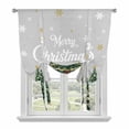 thumbnail image 1 of Grey Christmas Tie Up Curtains 45 Inches Long, Kitchen Window Curtains Over Sink, Snowflake Xmas Christmas Tree Small Window Curtains Shade Balloon Curtains Valances for Bedroom/Cafe 34"x45", 1 of 8