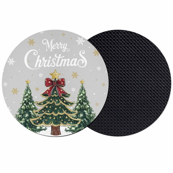 Grey Christmas Tree Coasters Set of 2, Absorbent Coasters for Drinks, Snowflake Tree Xmas Coaster for Desk Coffee Table Protection, Home Decor House Warming Gifts 4"