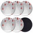 thumbnail image 1 of Grey Christmas Tree Coasters Set of 6, Absorbent Coasters for Drinks, Xmas Balls Pine Needles Snowflake Coaster for Desk Coffee Table Protection, Home Decor House Warming Gifts 4", 1 of 8