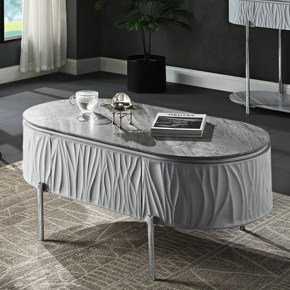 Grey Chrome Aesthetic - Shiny Reflective Finish - Primary Living Space - Extra Storage and Display