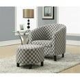 thumbnail image 1 of Grey Circular Fabric Accent Chair And Ottoman, 1 of 1