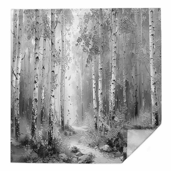 Grey Cloth Napkins Washable Set of 1, Modern Oil Painting Art Forest Reusable Dinner Table Napkins Cloth Bulk for Weddings Kitchen Restaurants Hotel Events Parties 20 x 20 Inch