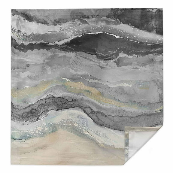 Grey Coastal Cloth Napkins Washable Set of 1, Summer Beach Nautical Abstract Art Reusable Dinner Table Napkins Cloth Bulk for Weddings Kitchen Restaurants Hotel Events Parties 20 x 20 Inch