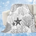 thumbnail image 1 of Grey Coastal Cooling Blanket, Lightweight Breathable Summer Throw Blanket with Double Sided Cold Effect,Ocean Coral Starfish Shell Modern Sea Picnic Beach Blankets Bed Sheet for Hot Sleepers 50"x60", 1 of 8