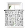 thumbnail image 1 of Grey Coastal Curtains 45 Inch Length, Sheer Curtains for Bedroom Living Room Window Summer Coral Shell Sea Beach Nautical Rod Pocket Voile Drapes Kitchen Curtains Small Half Window 42"x45" 2 Panels, 1 of 6