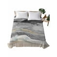 thumbnail image 1 of Grey Coastal Flat Sheets Only Queen Size, Soft Breathable Bed Top Sheets for Mattress, Summer Beach Nautical Abstract Art Luxury Bedding Flat Sheets for Home Hotel Bedroom Bed Protection, 1 of 9