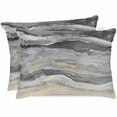 thumbnail image 1 of Grey Coastal Pillow Cases Queen Size Set of 2, Smooth Satin Pillowcase for Hair and Skin, Summer Beach Nautical Abstract Art Decorative Cooling Bed Pillow Covers with Zipper, 20x30 Inches, 1 of 5