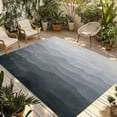 thumbnail image 1 of Grey Coastal Wave Outdoor Rug for Patio/Deck/Porch, Non-Slip Large Area Rug 3 x 5 Ft, Summer Ocean Nautical Beach Ombre Indoor Outdoor Rugs Washable Area Rugs, Reversible Camping Rug Carpet Runner, 1 of 8