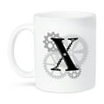 thumbnail image 1 of 3drose, Grey Cogs, Gears. Mechanics, Machinery. Supreme Black Letter X, 15oz Mug, 1 of 6