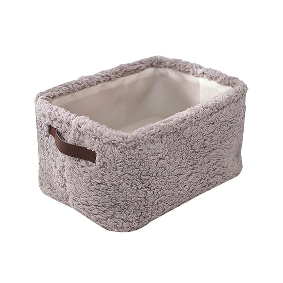 Grey Collapsible Fabric Storage Bin With Handles For Home Organization In Bedroom Nursery Or Closet Plush Material 13.38 Inches Wide