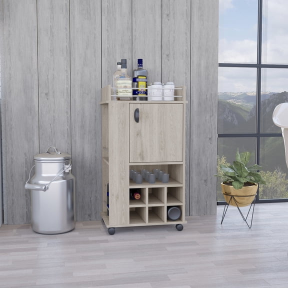 Grey Color - 6 Built-in Wine Racks for Organization - Primary Living Space - Tidy Wine Collection