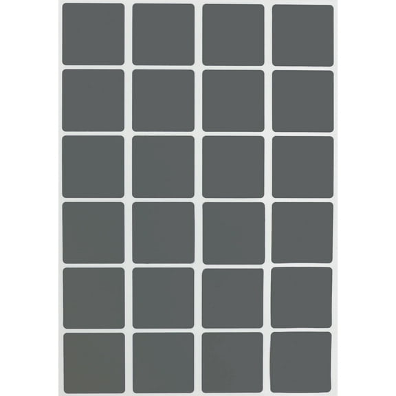Grey Color Coding  Stickers Adhesive Labels Square 25mmx 25mm  (1 inch x 1 inch) - 120 Pack by Royal Green