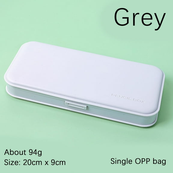 Grey Contemporary Ins Style Stackable Pen Organizer with Snap Lid & Transparent Design, Large Capacity Campus Essentials Storage Case