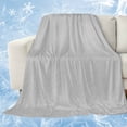 thumbnail image 1 of Grey Cooling Blanket,Lightweight Breathable Summer Throw Blanket with Double Sided Cold Effect,Vintage Leather Patterned Texture Solid Modern Picnic Blankets Bed Sheet for Hot Sleepers 50"x60", 1 of 8