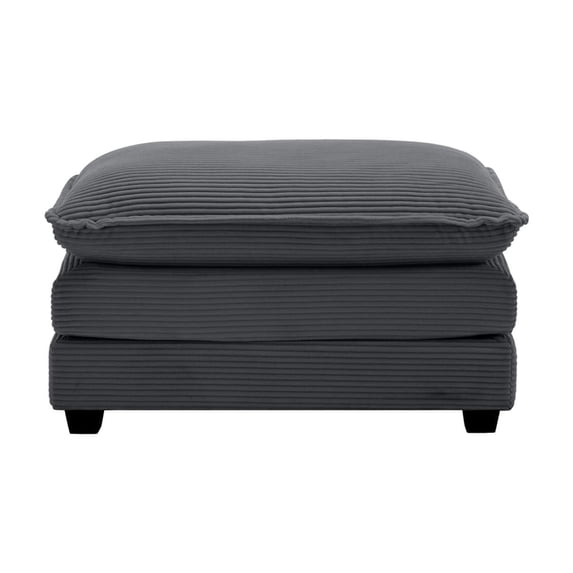 Grey Corduroy Fabric Ottoman Footstool - Stylish Retro Design for 2, 3, or 4-Seater Sofas, Ergonomic Comfort & Durable Construction