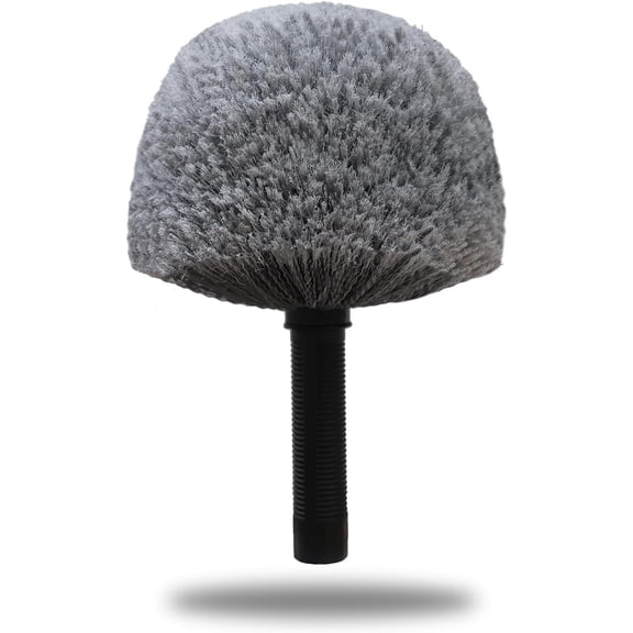 Grey Corner Cobweb Duster  Brush -  Twist- Spider Web Brush Cleaning Tool for Indoor & Outdoor Cleaning, Compatible with Standard Acme Threaded Poles -1 Pack
