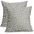 thumbnail image 1 of Grey and Cream Floral Pillow Covers 20x20 Inch Set of 2 Vintage Rustic Flower Outdoor Decorative Throw Pillows Grey Small Floral Print Farmhouse Pillowcases Cotton Linen Cushion Cover for Couch Decor, 1 of 6