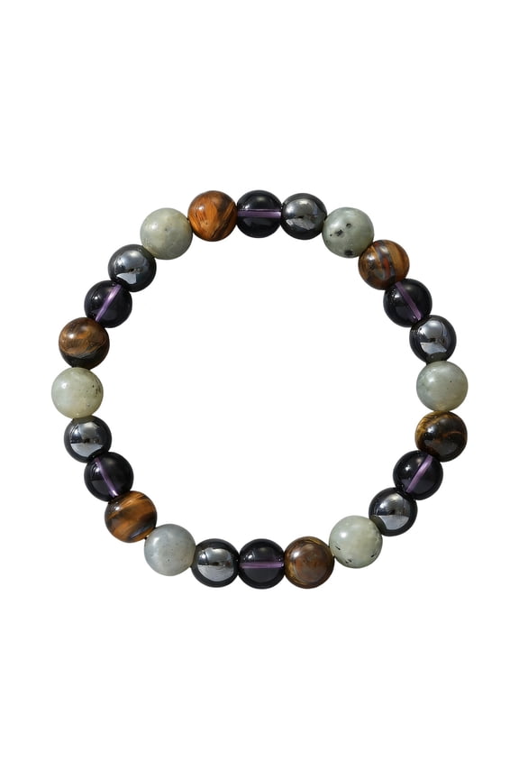 Grey Handmade Beaded Bracelet, Natural Stone Adjustable String Boho Jewelry for Women, Citrine Gemstone