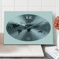 thumbnail image 1 of Grey Cutting Board, Round Clock Print with World Map, Decorative Tempered Glass Cutting and Serving Board, Large Size, Blue Grey, by Ambesonne, 1 of 5