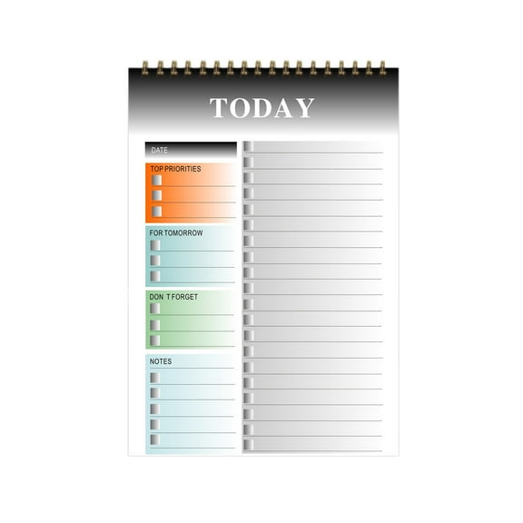 Grey Daily Schedule Notepad, Tear-Off Calendar With Writing Space, Wall Desk Planner, 1 Pad