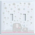 thumbnail image 1 of Grey Dandelion Elephant Light Switch Plates and Outlet Covers Elephant Nursery Decor, 1 of 2