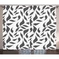 thumbnail image 1 of Ambesonne Abstract Curtains 2 Panel Set, Leaves on Vines Nature, 108" x 90", White and Grey, 1 of 3