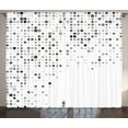 thumbnail image 1 of Ambesonne Digital Curtains 2 Panel Set, Radiant Rectangle Parallel, 108" x 90", Ash White, 1 of 3