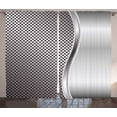 thumbnail image 1 of Ambesonne Geometric Curtains 2 Panel Set, Square Shaped Grids, 108" x 90", Grey, 1 of 3