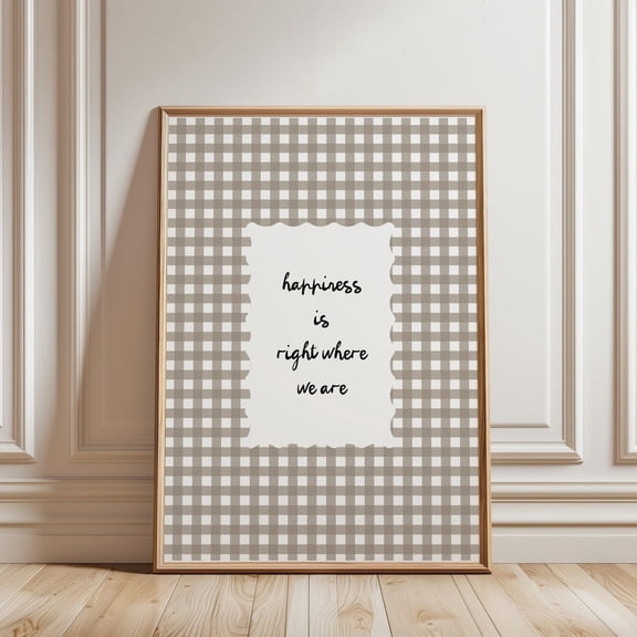 Grey Decor-Homely Wall Art Grey Print Kitchen Decor Retro Prints Bedroom Decor Checkered Housewarming Trendy Wall Art Quote Print, Unframed Paper Print
