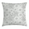 thumbnail image 1 of Grey Decor Throw Pillow Cushion Cover, Shabby Chic Medieval Slavic Monochrome Rose Petals Florets Ethnic Fragrance Artwork, Decorative Square Accent Pillow Case, 24 X 24 Inches, White, by Ambesonne, 1 of 2