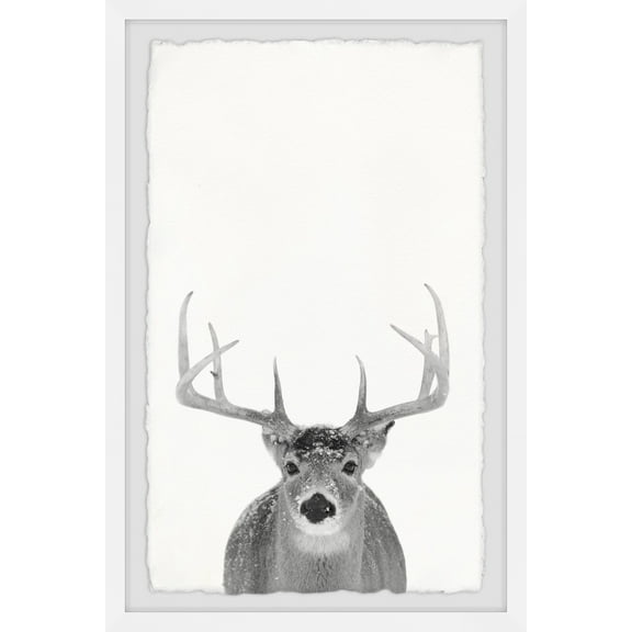Grey Deer' Framed Painting Print