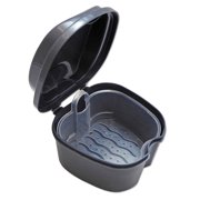 Grey Denture Bath - to Soak Dentures, Retainers & Other Dental Appliances