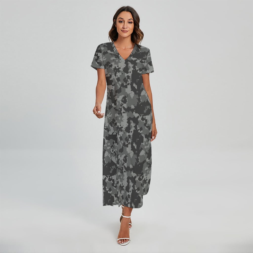 NOBRAND Army Green Digital Camo Pattern Printed Short Sleeve Maxi Dress, Camo Camouflage Fashion Summer Maxi Dress For Women, Women's, Size: Small NOBRAND Army Green Digital Camo Pattern Printed Short Sleeve Maxi Dress, Camo Camouflage Fashion Summer Maxi Dress For Women, Women's, Size: Small