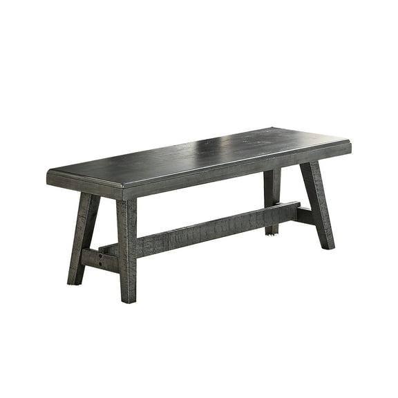 Grey Dining Bench For Room - Rubber Wood Frame With Tapered Legs, 300 Lbs Weight Capacity Area Strong Build Capacity, 20 In Package Depth
