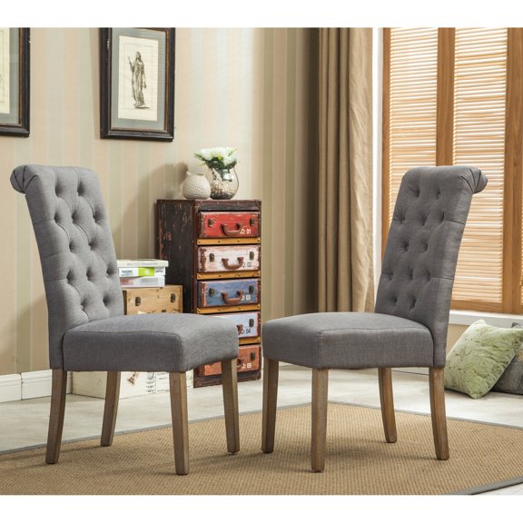 Grey Dining Chairs - Armless Parsons - Weekend Brunches - Bring Comfort