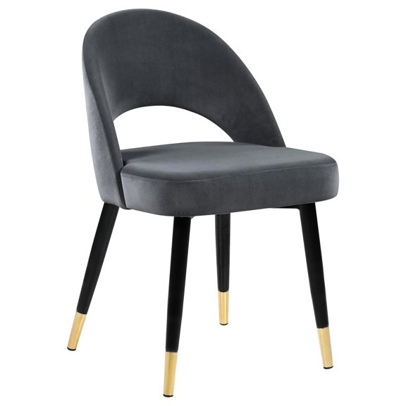 Grey Dining Side Chairs with Gold Tips / Create Chic Dining Ambiance
