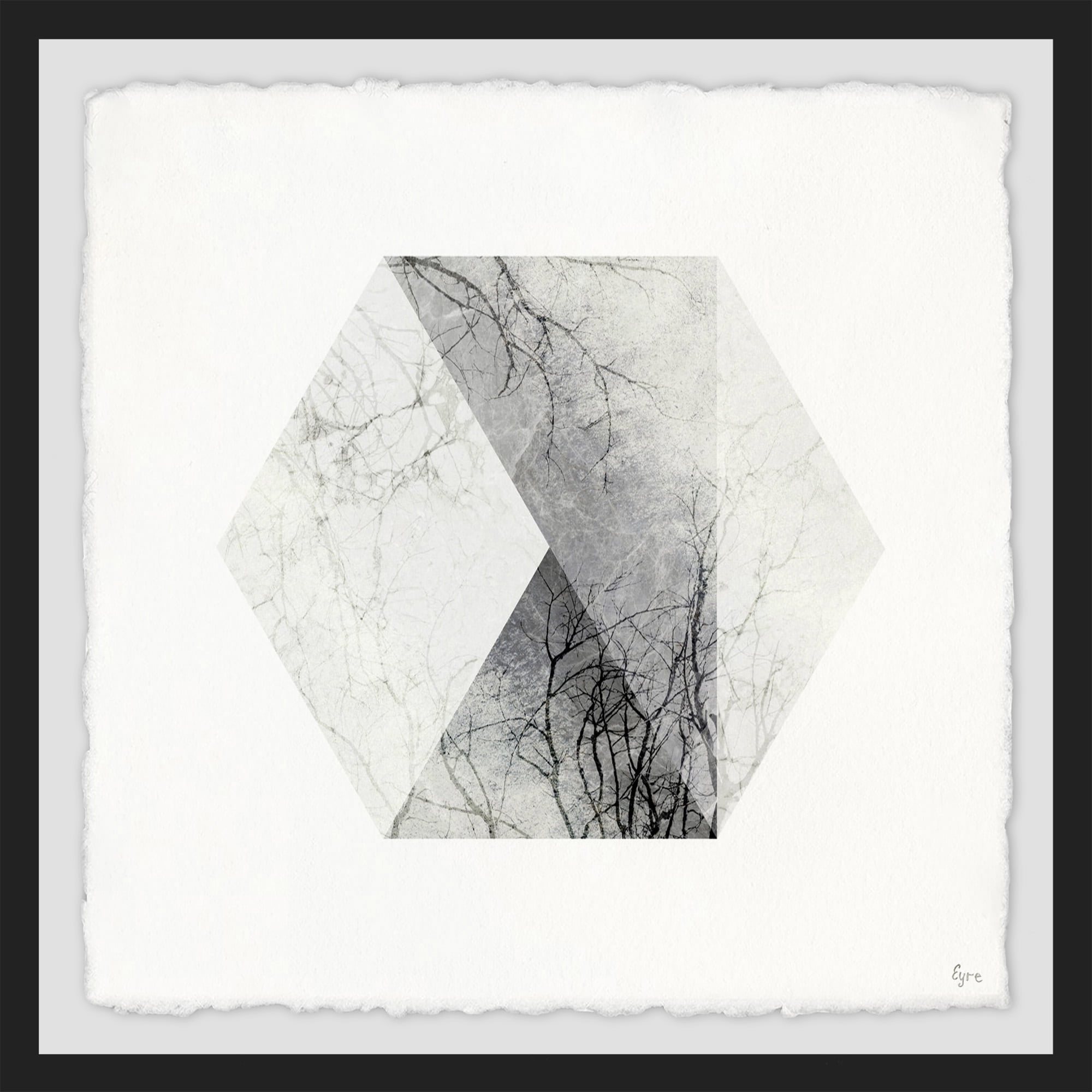 Grey Dissolution Framed Painting Print