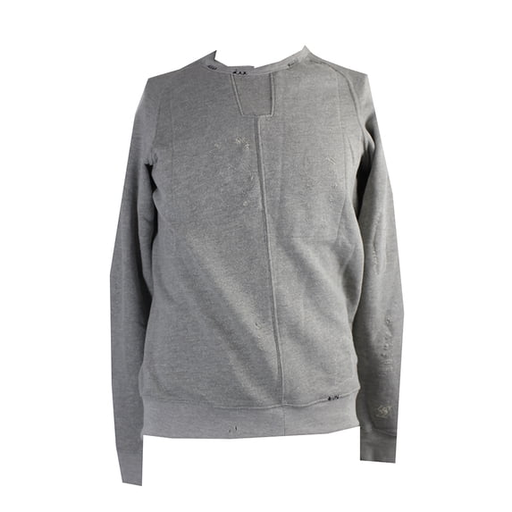 Grey Distressed Crewneck Sweatshirt S
