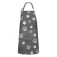 thumbnail image 1 of Grey Dog Paw Footprint Apron-Garden Aprons for Women with Pockets-Cotton Linen Waterproof Kitchen Cooking Gardening Aprons Adjustable for Kitchen,Cooking,BBQ and Salon 33x27 Inch, 1 of 7