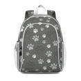 thumbnail image 1 of Grey Dog Paw Footprint Backpack for School,Cute School Bag,Schoolbag with Adjustable Shoulder Straps & Padded Back,15"x11.42"x5.5", 1 of 6