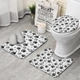 thumbnail image 1 of Grey Dog Paw Footprint Bathroom Rugs Sets 3 Piece,Toilet Cover Set,Absorbent Non Slip Bathroom Mats Sets with U-Shaped Contour Rug Toilet Rug Set, 1 of 5