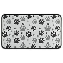 Grey Dog Paw Footprint Door Rugs,Washable Non Slip Door Mats Indoor,Decorative Door Mats,Entry Mat Indoor for Entrance,Bedroom,Kitchen,Bathroom,30"x17"