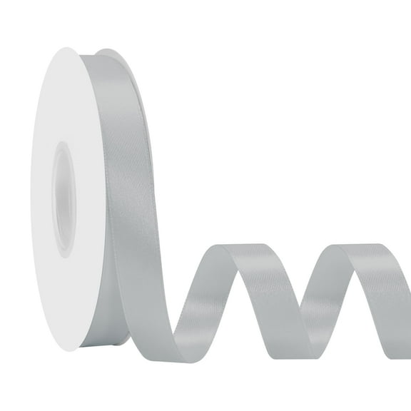 Grey Double Faced Ribbon, 5/8" x 50 Yards